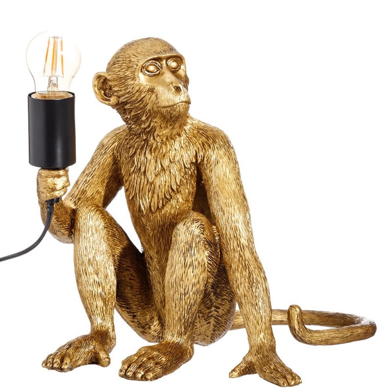 Orecchini A Perno Oro 9kt Con Ciondolo Scimmia - Regalo Originale In Oro Giallo, Con Scatola