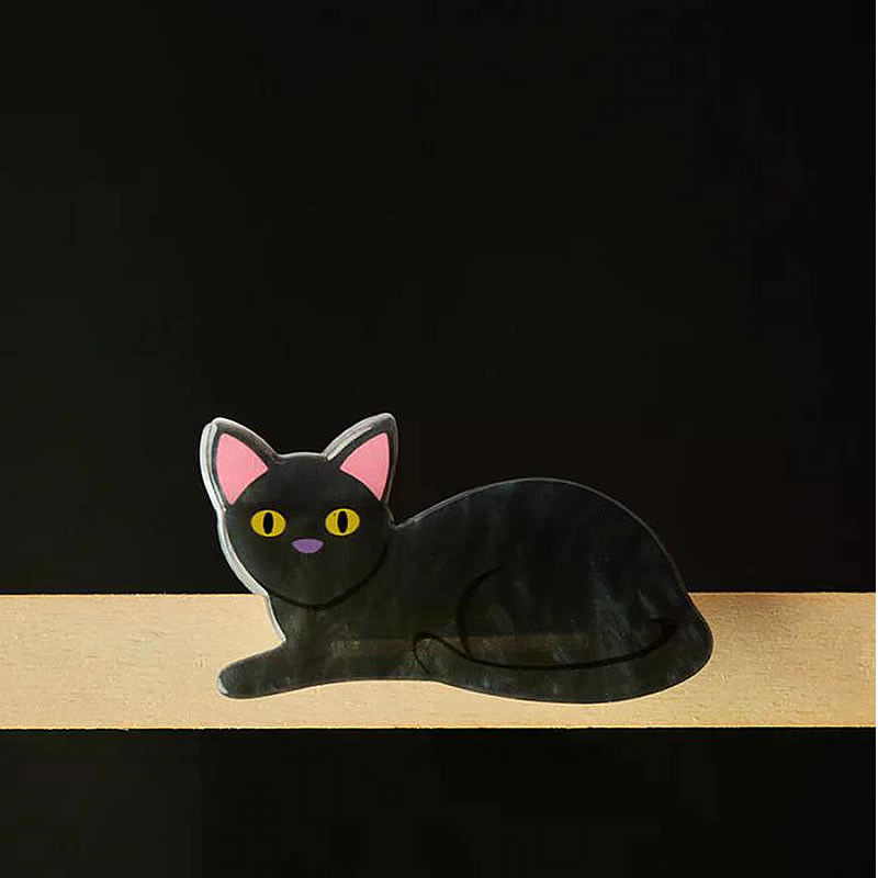 hair clip gatto nero
