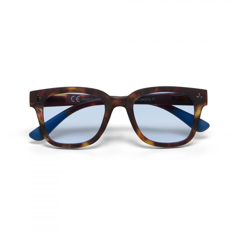 okkia ok012 modello giovanni colore havana lenti blu