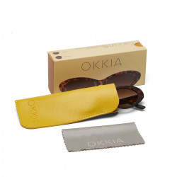 okkia occhiali da sole modello lina colore havana