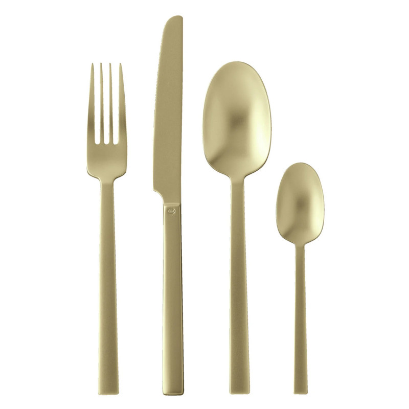 sambonet servizio posate 24 pz modello neutra colore champagne