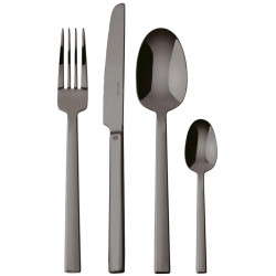 sambonet servizio posate 24 pz modello neutra colore mirror black