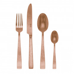 sambonet servizio posate 24 pz modello flat colore vintage copper rame