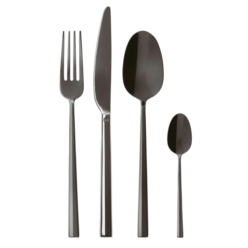 sambonet servizio posate 24 pz modello Rock colore mirror black
