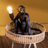 Monkey Lamp Nera Scimmia seduta