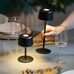 zafferano ai lati light lampada ricaricabile 1+1 nera