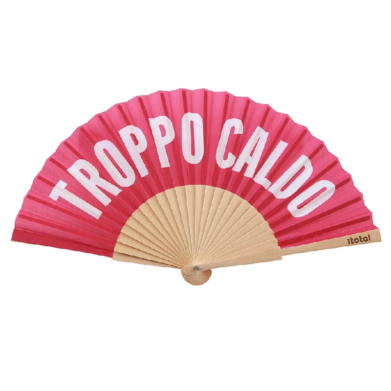 Ventaglio con scritta troppo caldo